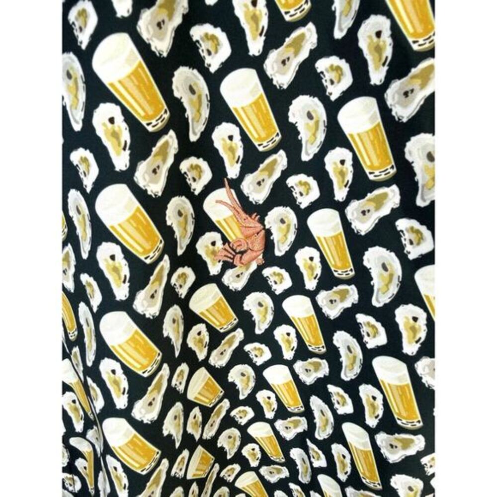 Dri Livin’ Performance Men’s Button Front Shirt XL Beer Oysters Short Sleeve - Picture 2 of 8